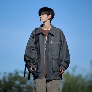 相机外景高级感皮衣外套男大码休闲宽松机车夹克 6655 P88控138图片