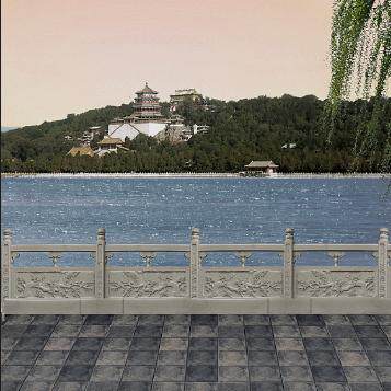 新民国风工笔画照片全家福背景布新国风旗袍全家福背景