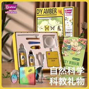 onshine真实昆虫植物标本树脂虫子琥珀蝴蝶制作儿童观察科学玩具