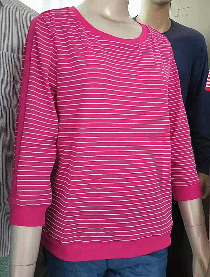 天津赛远红休闲t恤七分袖负离子