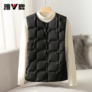 雅鹿石墨烯羽羽绒马甲女2025冬季 内搭羽绒服内胆鸭绒马夹外套 新款