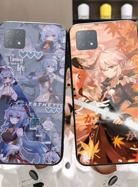 适配OPPO A53 5G版手机壳原神PECM30玻璃壳PECT30甘雨万叶云堇魈