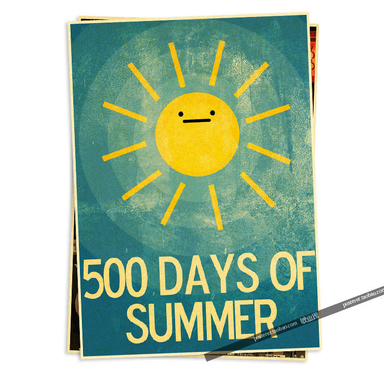 和莎莫的500天 约瑟夫高登 囧瑟夫 复古海报 牛皮纸装饰画芯 招贴