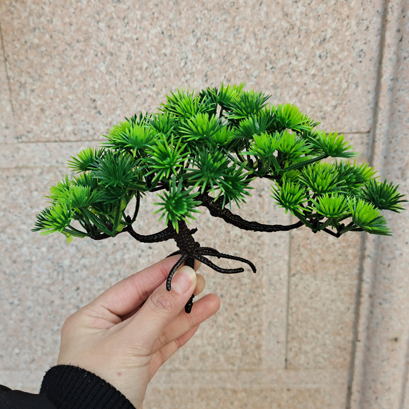 客厅仿真迎客松假绿植物崖柏松树盆栽假山鱼缸造景插花装饰小摆件 鲜花速递/花卉仿真/绿植园艺 仿真绿植 原图主图