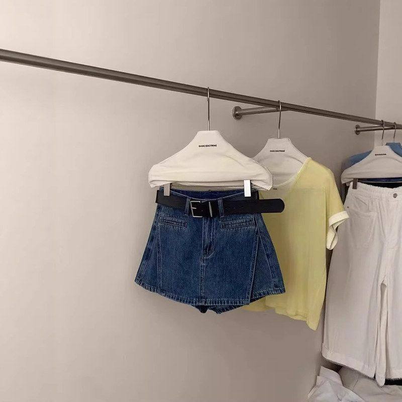 设计感牛仔裙裤女时装2025夏季新款高腰宽松显瘦a字阔腿休闲热裤
