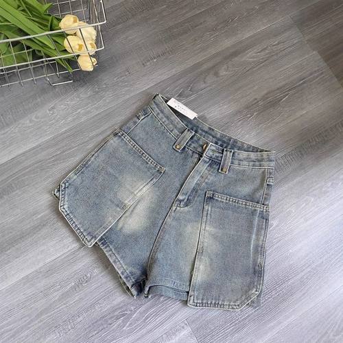 2025新款大口袋牛仔短裤女夏季薄款高腰宽松显瘦a字百搭阔腿热裤