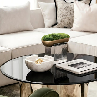 客厅茶几摆件高端大气上档次样板间接待区洽谈桌软装组合美学陈列