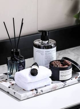 YOUPIN样板间卫生间洗手台软装摆件水磨石托盘浴室装饰卫浴饰品套