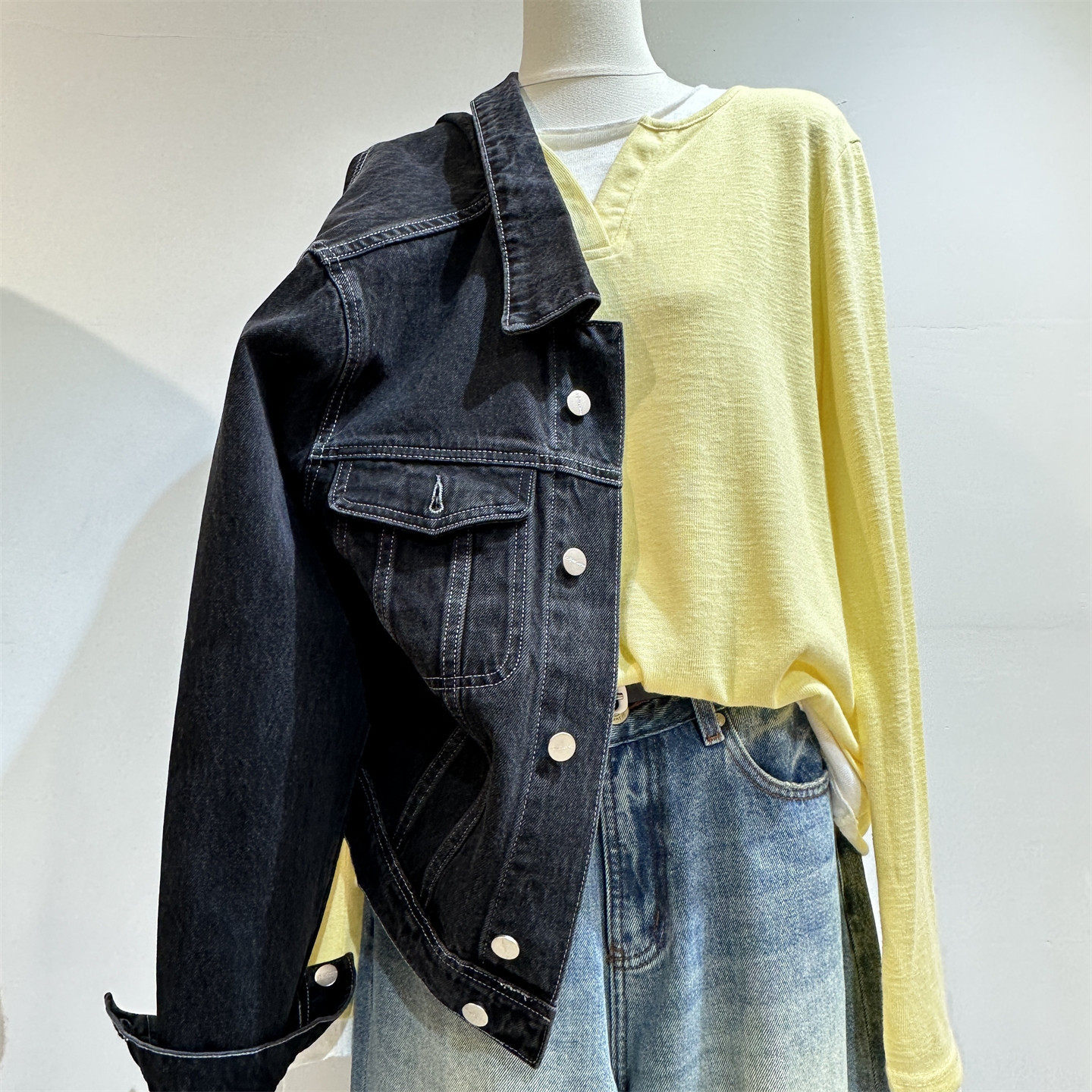 复古美式水洗黑灰色牛仔外套女早春2026新款显瘦百搭短款休闲夹克,女装/女士精品,短外套,淘宝优惠券,粉丝福利购,淘宝优惠卷