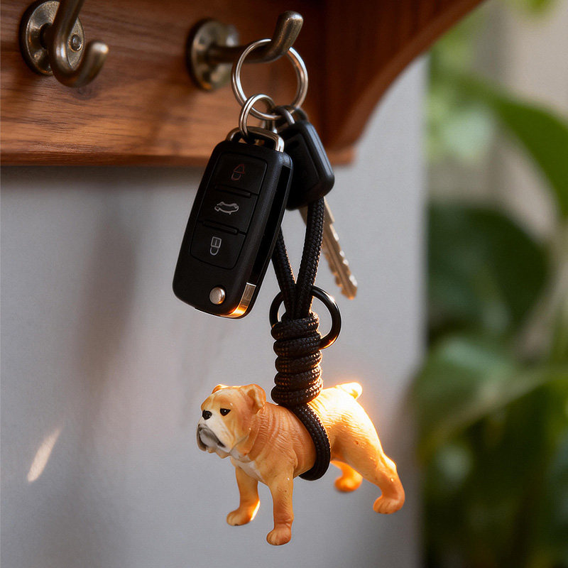 可爱斗牛犬钥匙圈挂件生日礼物
