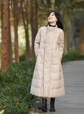 羽绒服女长款过膝90绒