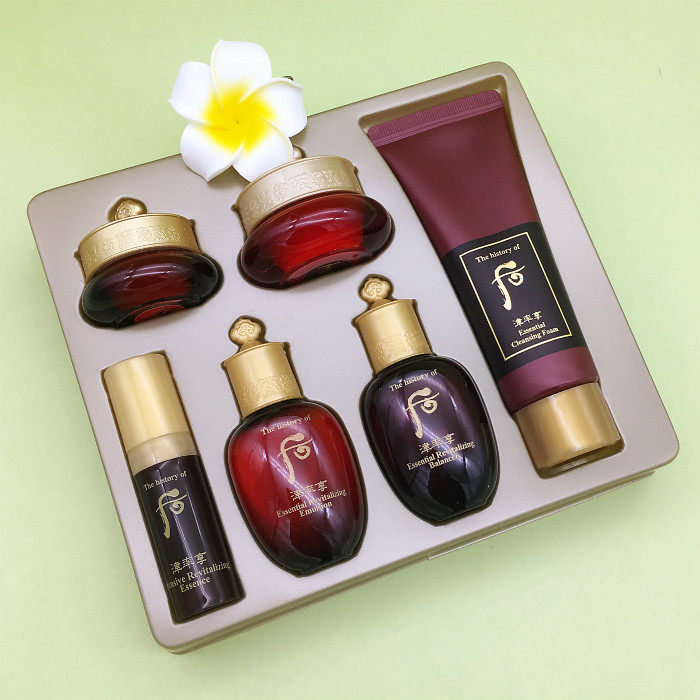 whoo后 津率享红华凝香系列6件套99ml套装中小样水乳洁面膏抗衰老