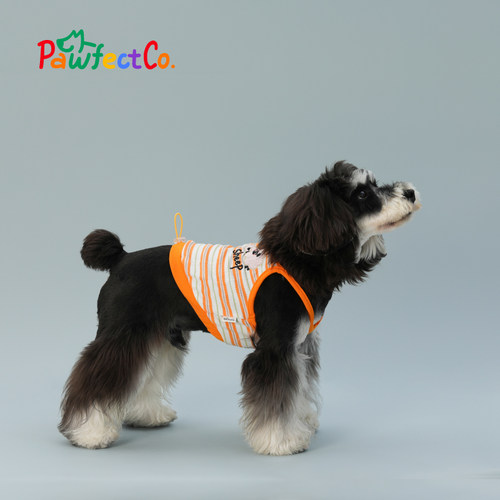 Pawfect Co完美爪爪夏天条纹刺绣吊带背心凉比熊玛尔济斯西施腊肠