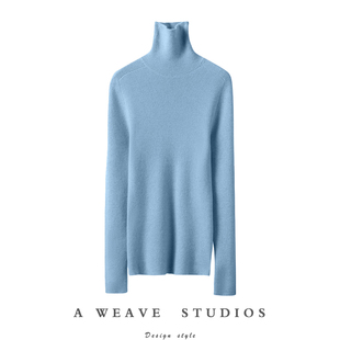 女纯羊绒高领毛衣纯山羊绒针织毛衣冬季 好穿气质到爆 高领羊绒衫