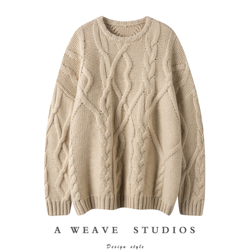 很重磅！立体考究针法~加厚圆领羊绒衫女纯羊绒毛衣女宽松外穿冬,女装/女士精品,羊绒衫,淘宝优惠券,粉丝福利购,淘宝优惠卷