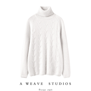 版型好到爆~高领羊绒衫女100%纯山羊绒套头冬季宽松针织打底毛衣