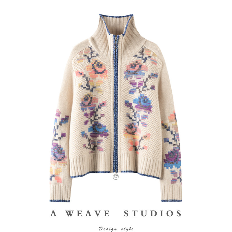 气质瞬间提升！2024新款气质女人味百搭宽松显瘦高领羊绒开衫,女装/女士精品,羊绒衫,淘宝优惠券,粉丝福利购,淘宝优惠卷