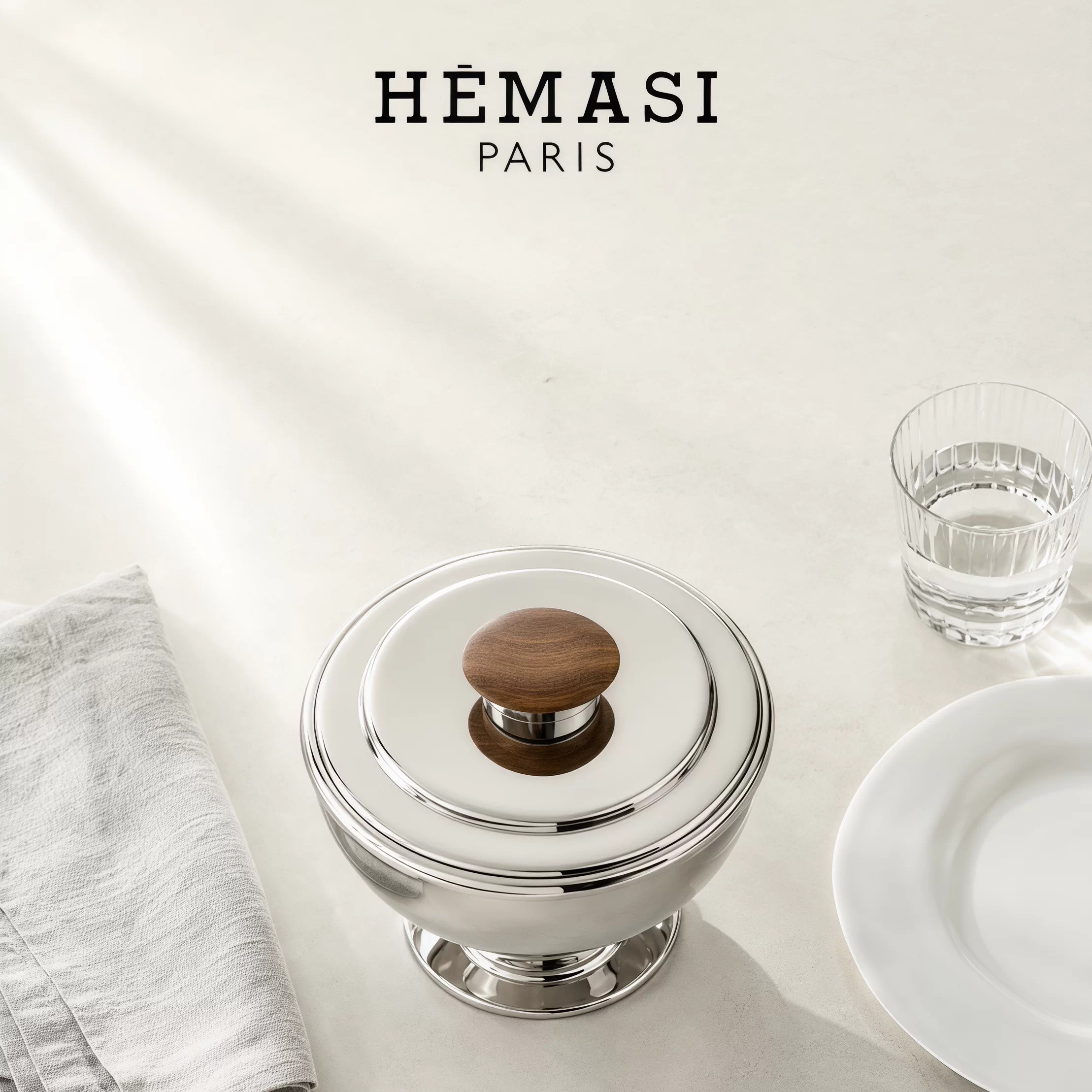 HEMASI欧式轻奢不锈钢盖碗水果碗零食碗坚果置物碗家用简约装饰