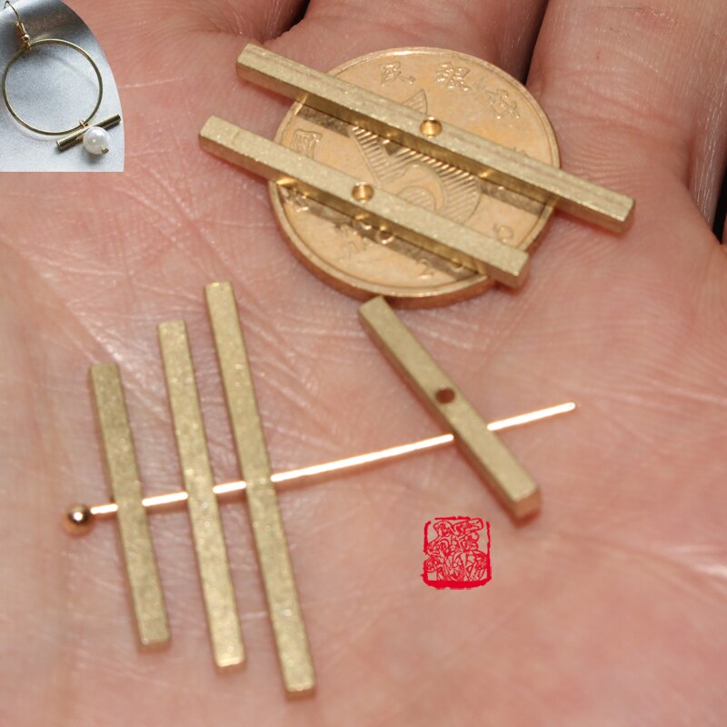 纯铜黄铜 DIY饰品配件 手工韩国四方棒中孔耳环耳夹耳钉首饰材料