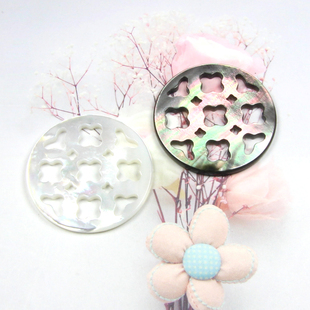 复古宫殿海贝壳黑贝镂空雕刻25mm圆花环 手工古风头发饰品DIY配件