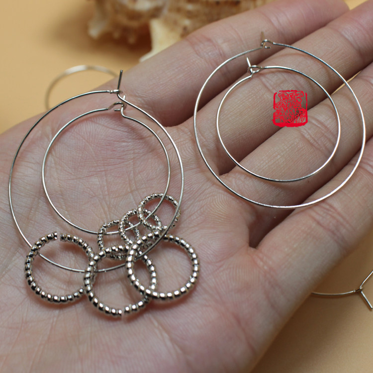 DIY铜饰品 30mm45mm镀铂金银色保色管圈线径0.7mm九字耳环圈10个,饰品/流行首饰/时尚饰品新,其他DIY饰品配件,淘宝优惠券,粉丝福利购,淘宝优惠卷