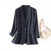 24姆米重磅真丝小西装 外套女高端职业装 一粒扣桑蚕丝西服女2025秋