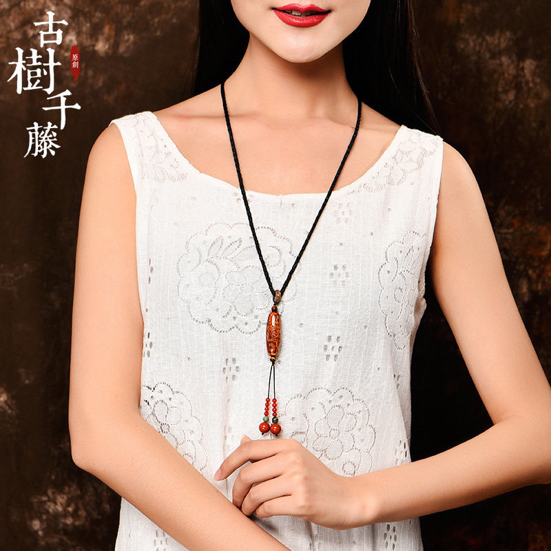 Trees one thousand vine Necklace have more cash than can be accounted for sweater chain Retro Dzi Pendant Pendant Accessories Ethnic style agate Jewelryin the Accessories/Fashion Jewelry, Necklace  category - from Buy2taobao.com to provide professional Taobao agent buy service