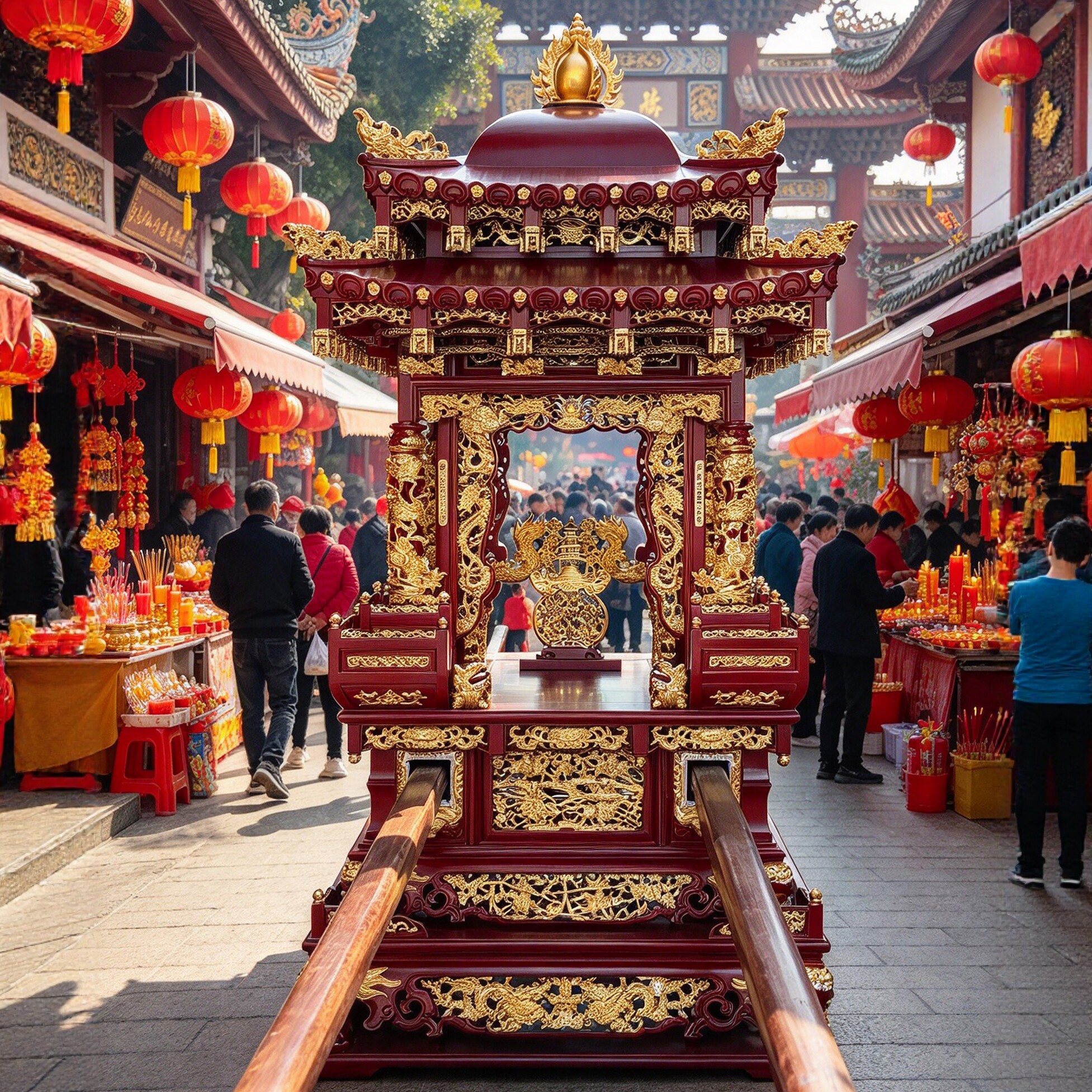 太子轿迎神辇轿庙会文轿木雕工艺