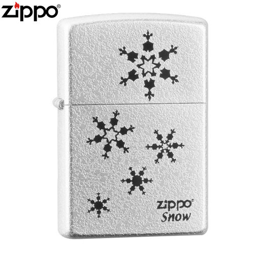zippo打火机镀银五朵雪花