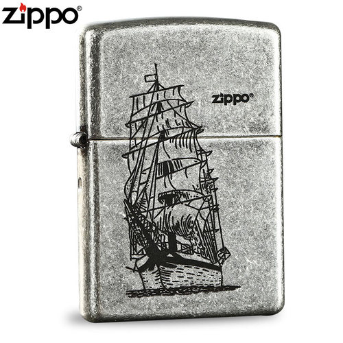 ZIPPO打火机官方正品 煤油防风芝宝古银一帆风顺男士朋友生日礼物 - 封面