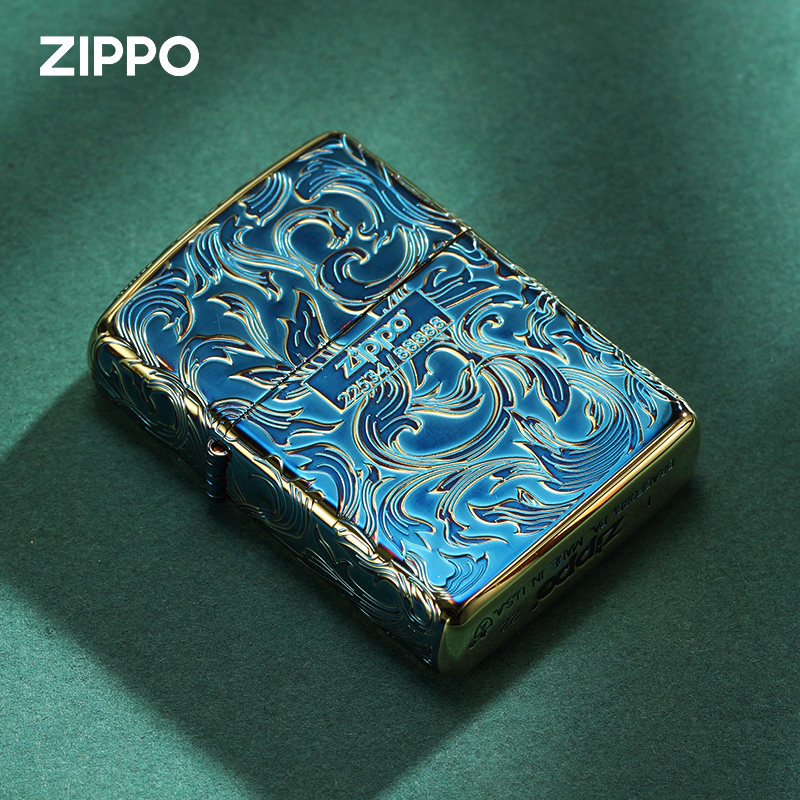 ZIPPO打火机官方正品 煤油防风芝宝熏金唐草限量送男士友生日礼物