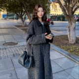 （）羊毛双面呢外套长款星空呢2C373-2616-P275-K388，女装毛呢外套，2C373