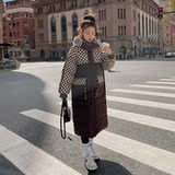 【】两个颜色四个尺码棋盘格拼色棉衣2C373-1836-P195控278，女装棉衣/棉服，2C373