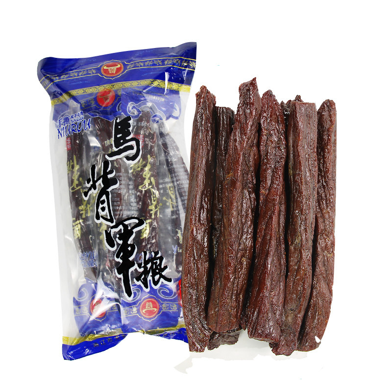 内蒙古青沟香马背J粮手撕风干牛肉干通辽500g整条装长条呼伦贝尔