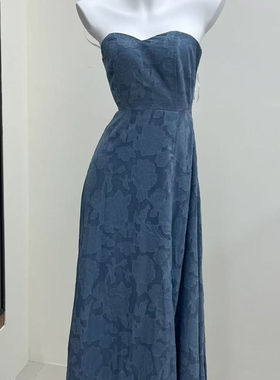 欧美单LULUS  提花抹胸 高开叉鱼骨 连衣裙长裙  礼服裙