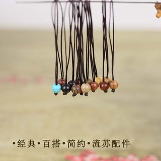 檀木书签流苏原创diy饰品隔珠吊珠定制手工编织散珠手串项链配件