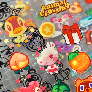 原创可爱岛民动物之森同人村民周边装饰UV转印贴防水防晒水晶标