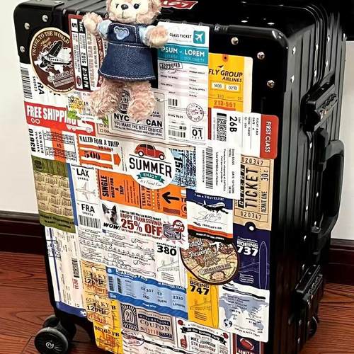 复古航空门票托运原创行李箱贴纸