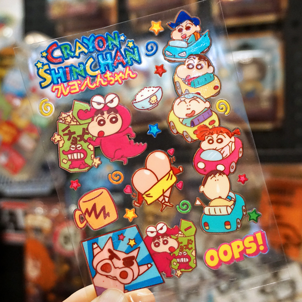 可爱二次元卡通蜡笔小新手帐手机壳diy转印贴水杯水晶标防水防晒