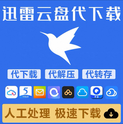 迅雷云盘vip代下 网盘代下载文件 代转存代解压 人工高速下载服务