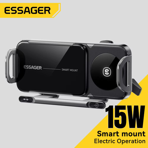 Essager 15W Car Wireless Charger Dual Coil One-Touch Rotatab