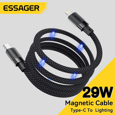 Essager USB C Cable For IPhone 14 13 12 11Pro Max Plus 29W Magnetic Fast Charging Date Wire For ipad