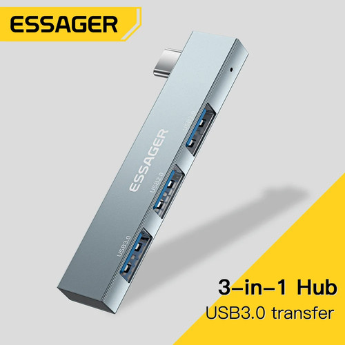 Essager 3 in 1 Type C to USB Hub 3 Ports C Extended Plug