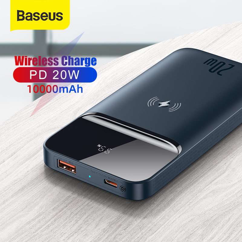 baseus power bank 10000mah portable 20w magnetic wireless
