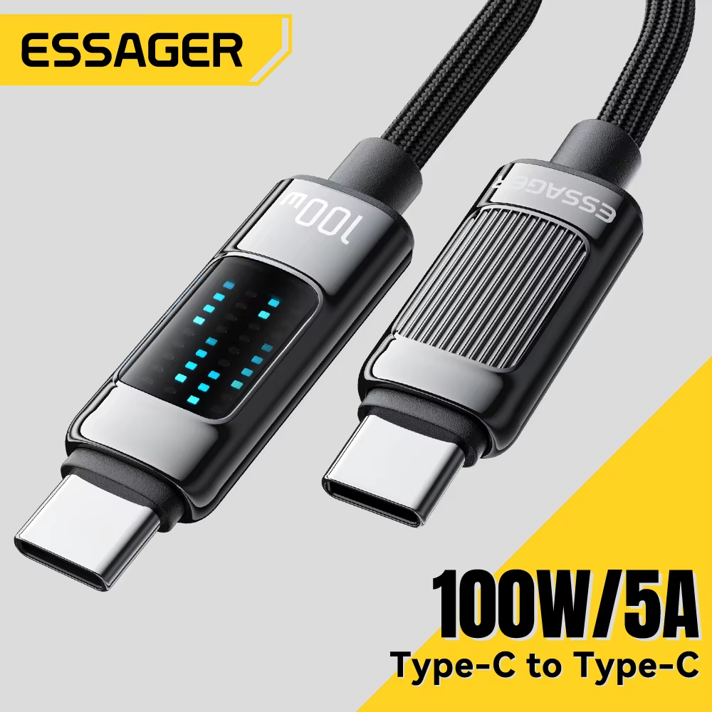 Essager 100W USB Type C To USB C Cable PD Fast Charging Charger For iphone 15 MacBook pro Xiaomi 14