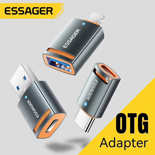 Essager USB3.0 OTG Adapter Type-C USB-A Micro Female to USB Micro iP Type-C Male Converter