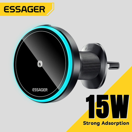 Essager Magnetic Wireless Charger Car Phone Holder 15W RGB