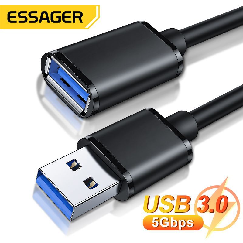 Essager USB Extension Cable USB3.0 2.0 Male to Female Extender Cord For Smart TV PS4 Xbox One Laptop