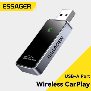 Essager USB-A Wireless CarPlay Adapter for iPhone Wired to