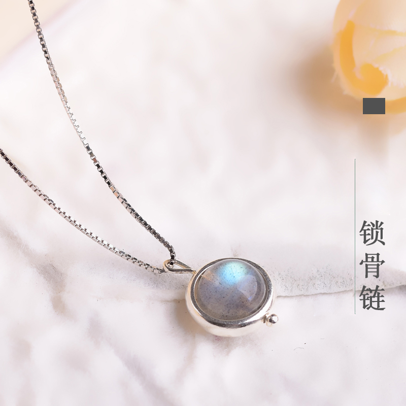 转运珠颈链纯银礼物草莓晶吊坠